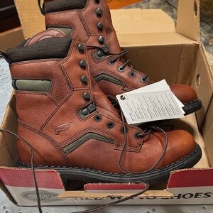 Red Wing Brown Boots Men's 10.5 Reddish Brown Leather Boots nib